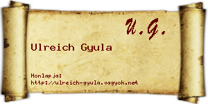 Ulreich Gyula névjegykártya